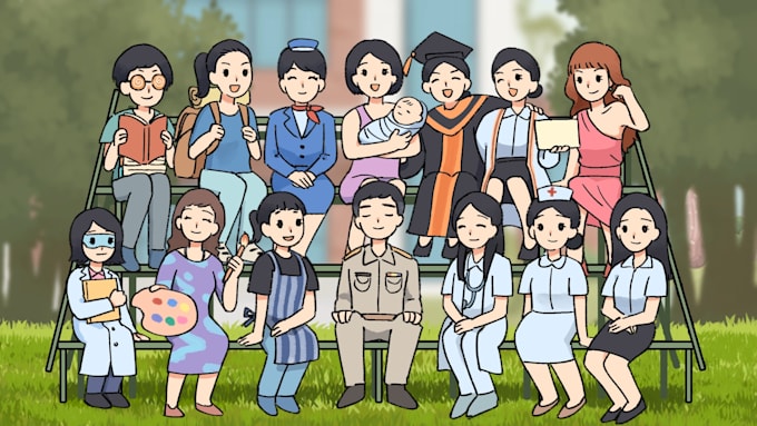 create cute 2d character animation for your productions
