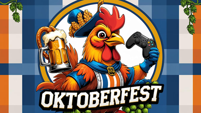 make oktoberfest chicken logo with source file in 12 hours