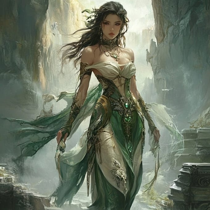 make artwork for fictional fantasy characters