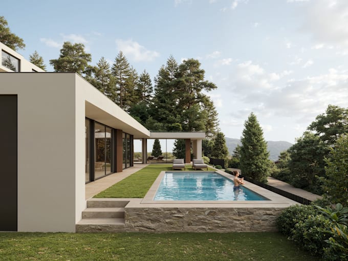 create exterior architectural 3d rendering and 3d modelling