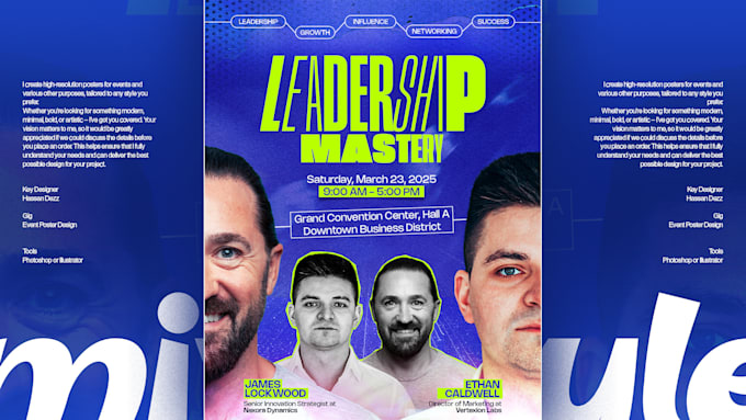 design professional corporate event posters for print and social media
