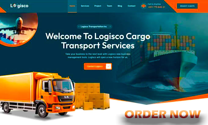 courier website, logistics, freight, trucking website with online tracking