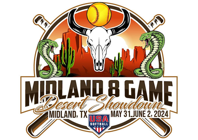design unique softball logo in my style