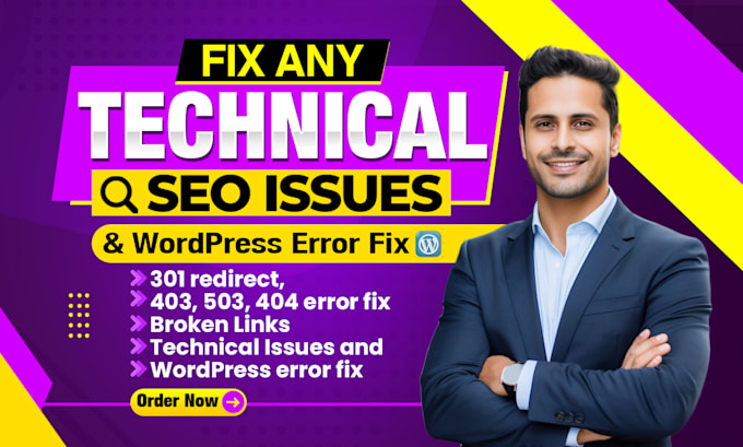 do 404 error fix, 301 redirect, technical issues and wordpress error fix