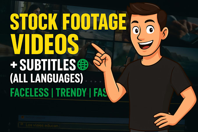 create faceless videos using stock footage with subtitles