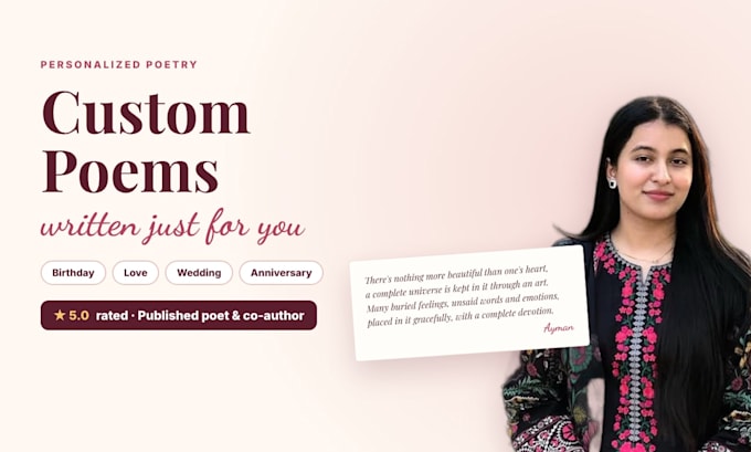 write custom poetry or a personalized poem for any occasion