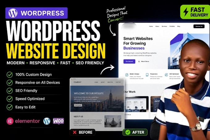 design professional wordpress website with SEO optimization and premium themes
