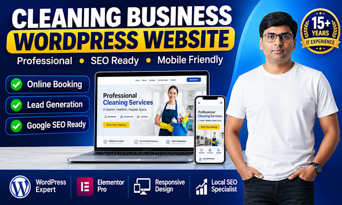 design a wordpress website for your cleaning business