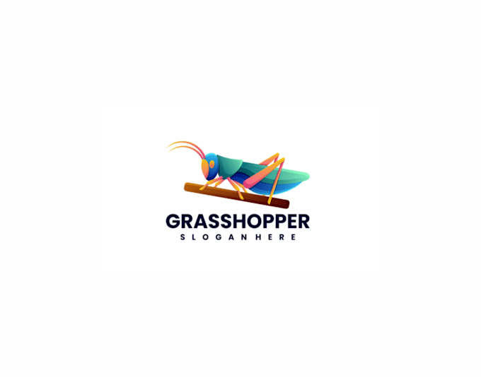 design minimalist grasshopper logo with clean and modern style