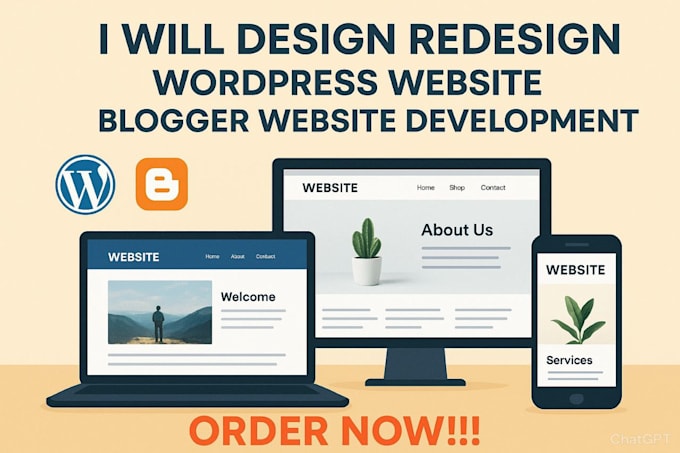 design redesign wordpress website blogger website development