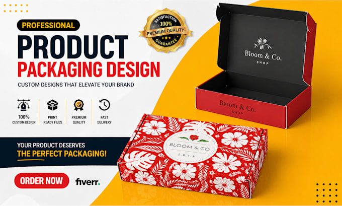 create premium box packaging and label design in 6 hours