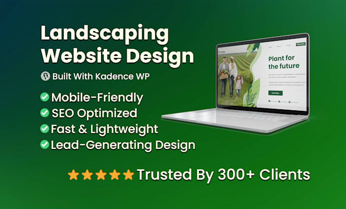 build a professional landscaping wordpress website using kadence wp