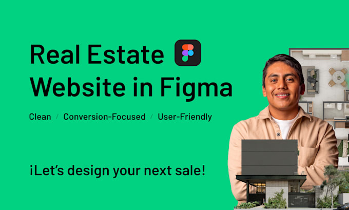 design a real estate website in figma with uxui and a focus on selling more