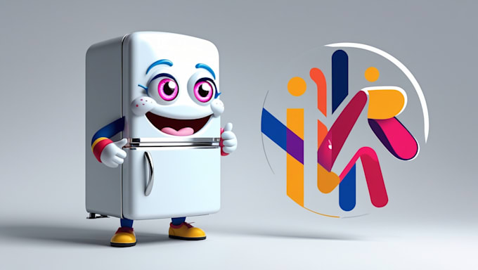 do good looking  fridge mascot logo with free source file