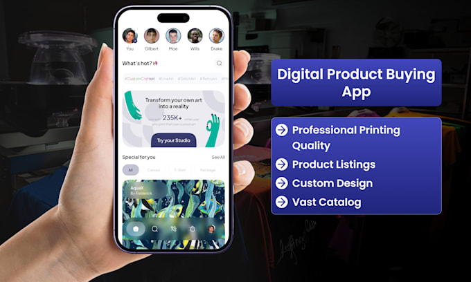 create a custom printing and designing app