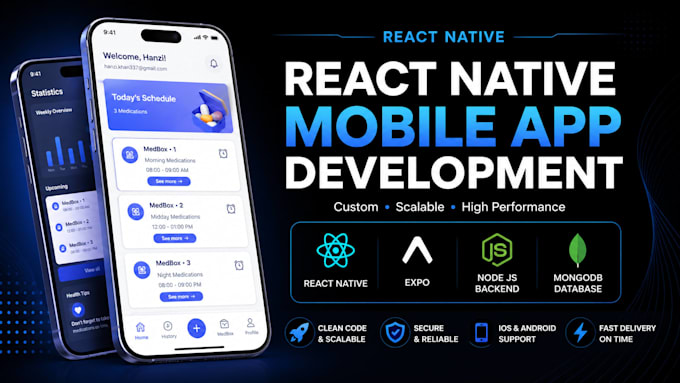 do custom react native mobile app for android and ios with rest API integration