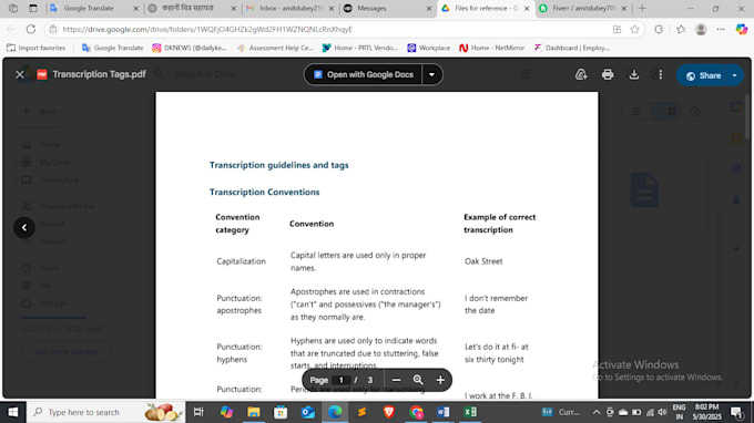 do transcription work in english and hindi
