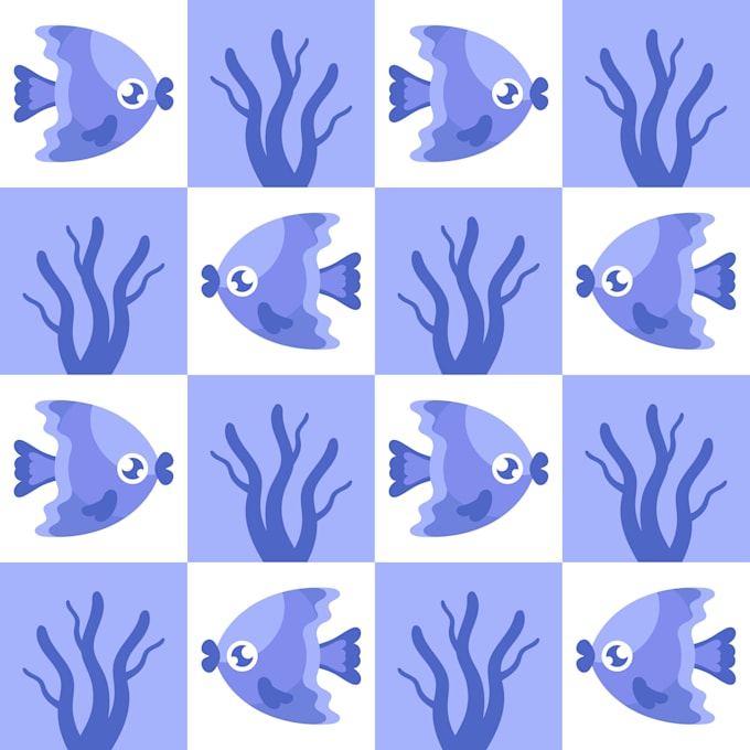 create flat vector patterns in a cartoon style