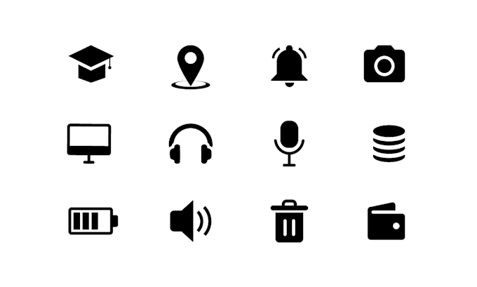 Design modern and unique custom vector icon set by Muhammadyasin10 | Fiverr