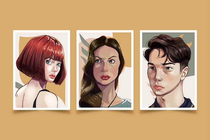 draw a stylized digital portrait, semi realistic form your picture