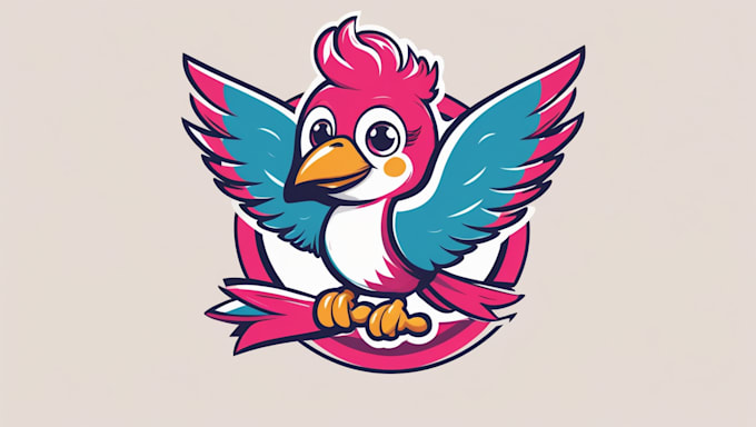 do bird mascot logo in 12 hours