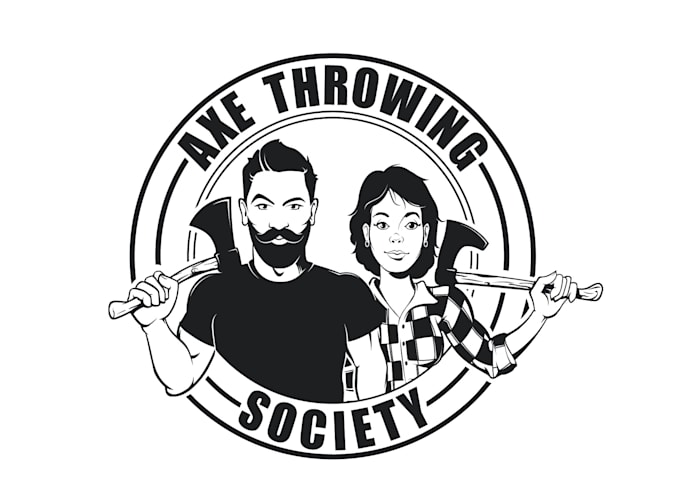 design awesome axe throwing logo
