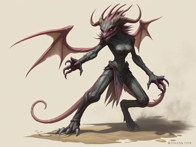 make sketch a concept art and fantasy creature