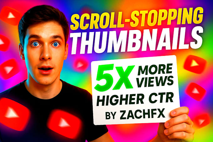 Make you a scroll stopping youtube thumbnail by Zxch4u | Fiverr