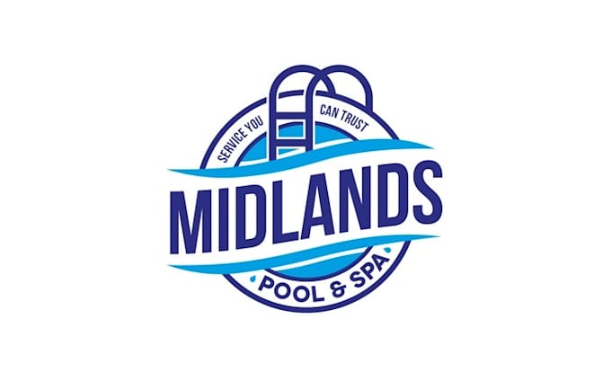 design pool cleaning service company logo