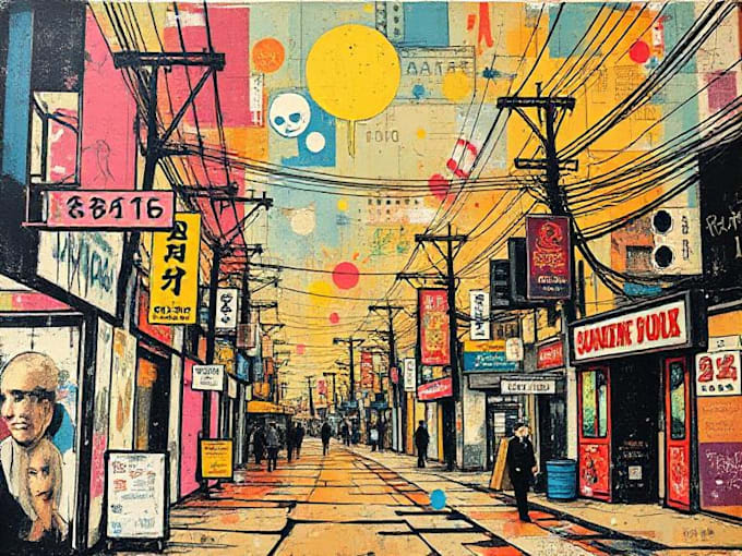 create a unique street pop art collage