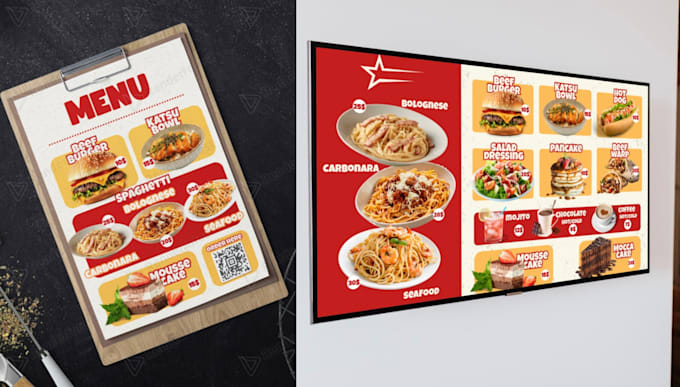 professional digital print menu design for restaurants and cafes