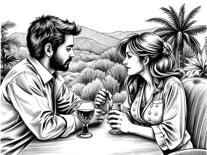 do a black and white engraving style illustration