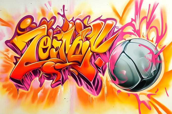 make graffiti tag with spray paint textures for your logo