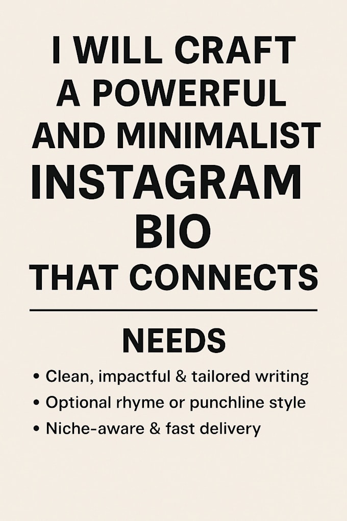 craft a powerful but minimalist bio