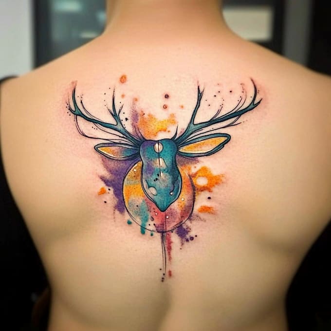 create a beautiful watercolor flowers tattoo design