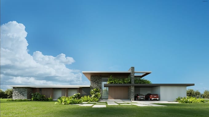 Remodel 3d architectural real estate rendering, unity villa design ...