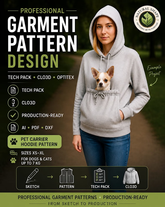 create a professional garment patterns tech pack, optitex, and clo 3d design