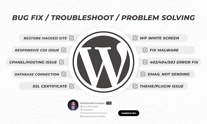 fix wordpress errors and bugs