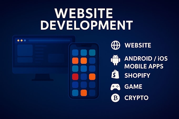 website development, web pages, shopify, apps, games