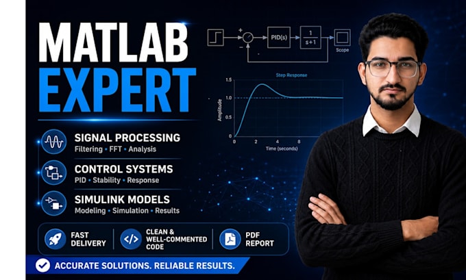 solve matlab simulink,signal processing and control system projects for students