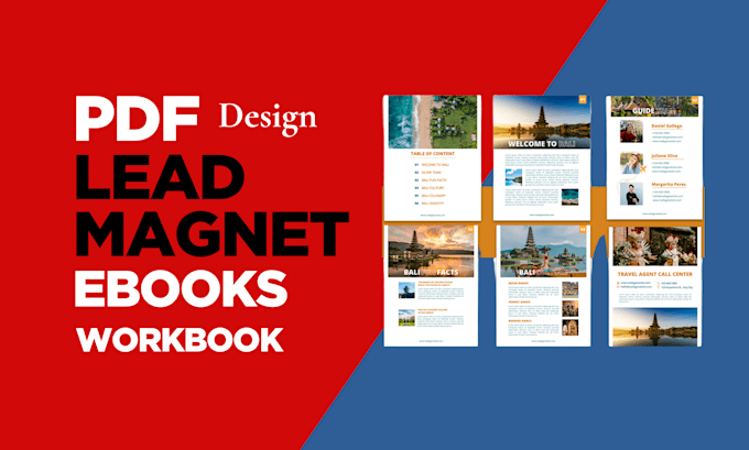 design stunning ebooks, workbooks, lead magnet pdfs and guides