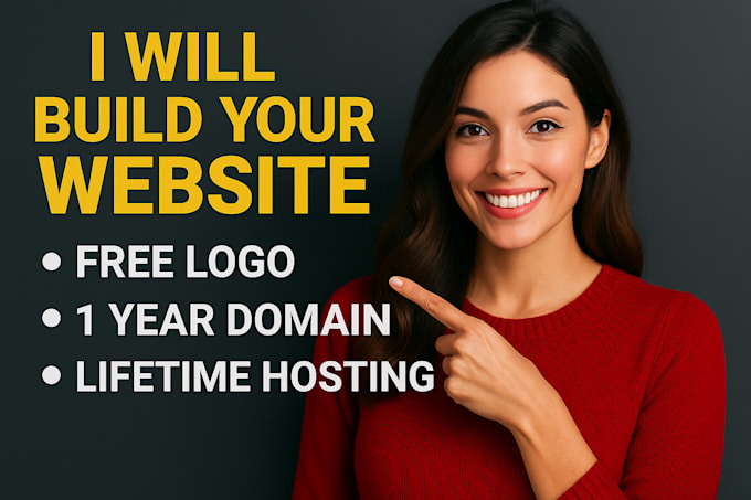 build a pro website, hosting, one year domain for lifetime