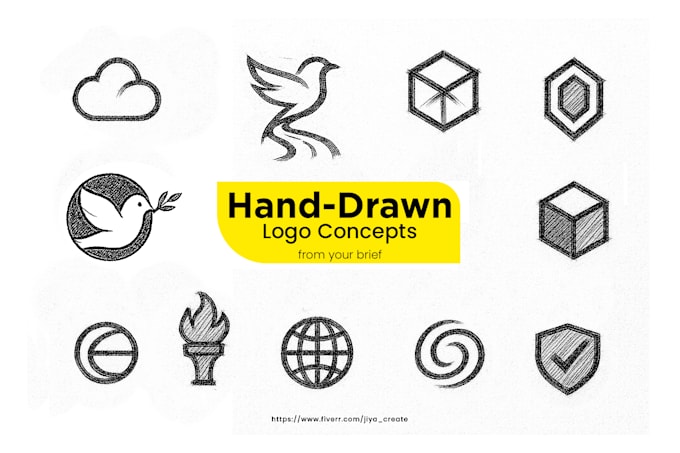 sketch unique hand drawn logo concepts