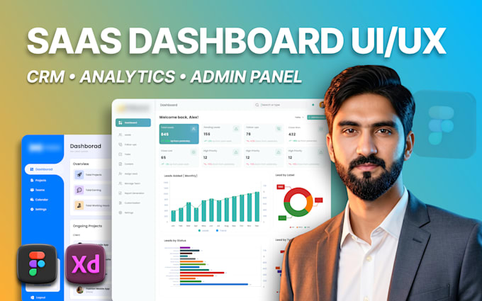 Design crm dashboard, saas admin panel ui ux by Raheelbaloch43 | Fiverr