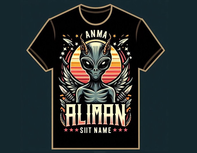 design t shirt animal alien mascot logo