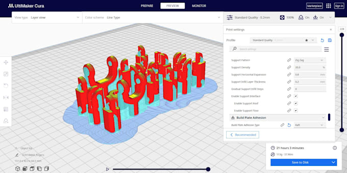 stl files creation and gcode generation using cura or slicer