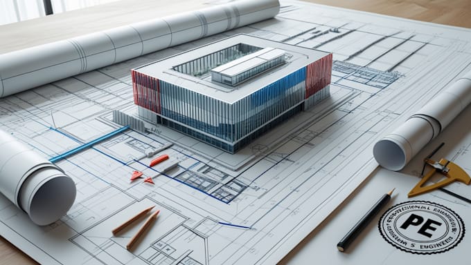 do complete architectural, structural and mep drawing set pe stamp permit ready