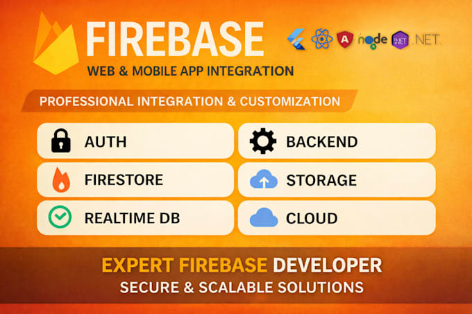 firebase auth, google studio, database, storage, backend integration in web apps