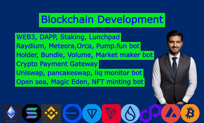 be blockchain developer for solana, trading bot, presale, dex, staking dapp web3