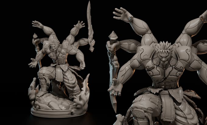 sculpt high quality 3d models, characters, and statues for 3d printing rendering